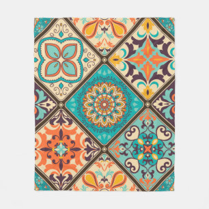 Seamless colourful patchwork tile with Islam, Arab Fleece Blanket