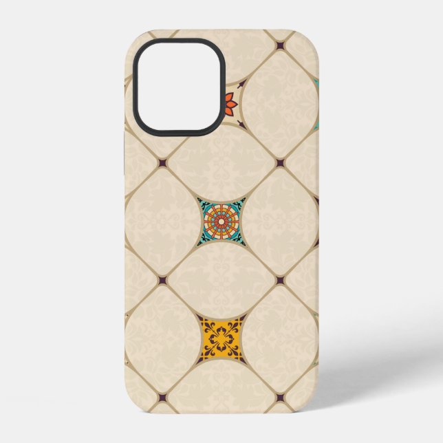 Seamless colourful patchwork tile with Islam, Arab iPhone Case (Back)