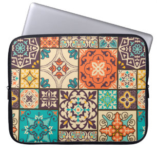 Seamless colourful patchwork tile with Islam, Arab Laptop Sleeve