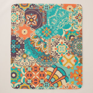 Seamless colourful patchwork tile with Islam, Arab Sherpa Blanket