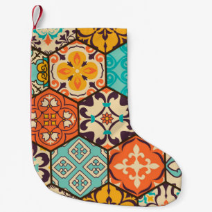 Seamless colourful patchwork tile with Islam, Arab Small Christmas Stocking