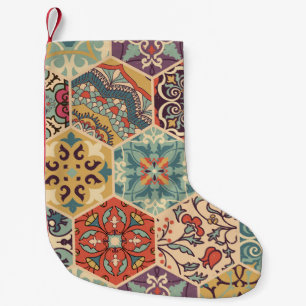 Seamless colourful patchwork tile with Islam, Arab Small Christmas Stocking