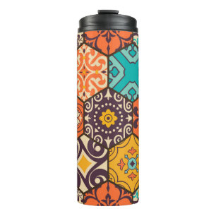 Seamless colourful patchwork tile with Islam, Arab Thermal Tumbler
