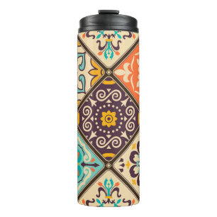 Seamless colourful patchwork tile with Islam, Arab Thermal Tumbler