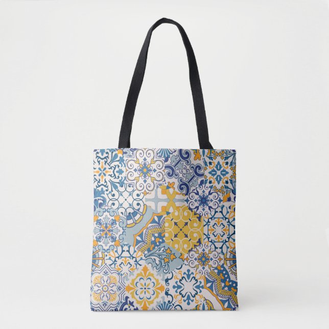 Seamless colourful patchwork tile with Islam, Arab Tote Bag (Front)