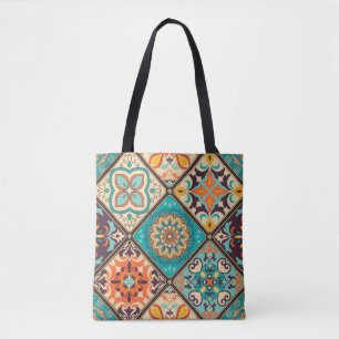 Seamless colourful patchwork tile with Islam, Arab Tote Bag