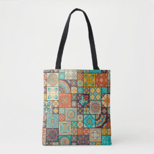 Seamless colourful patchwork tile with Islam, Arab Tote Bag