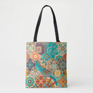 Seamless colourful patchwork tile with Islam, Arab Tote Bag