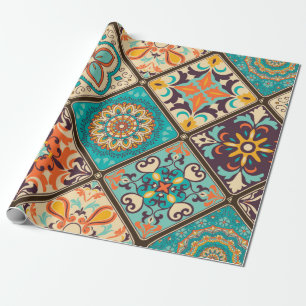 Seamless colourful patchwork tile with Islam, Arab Wrapping Paper
