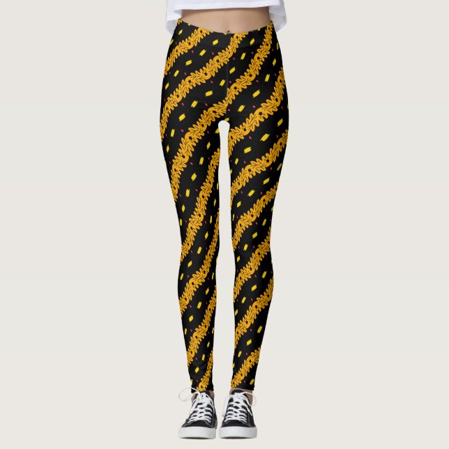 Seamless colourful pattern leggings (Front)
