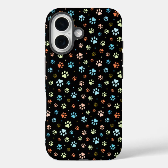 Seamless Colourful Small Dog Paws  Case-Mate iPhone Case (Back)