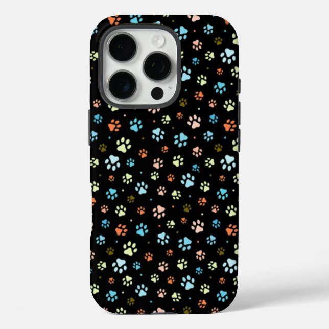 Seamless Colourful Small Dog Paws  Case-Mate iPhone Case (Back)