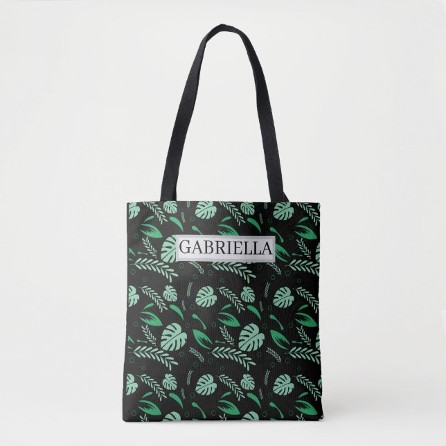 Seamless Colourful Summer Patterns-Custom Name Tote Bag (Front)