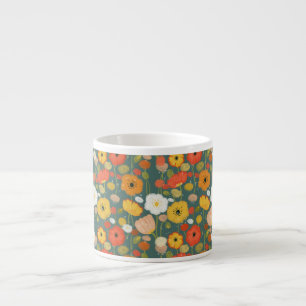 Seamless Colourful Wildflower Pattern Espresso Cup