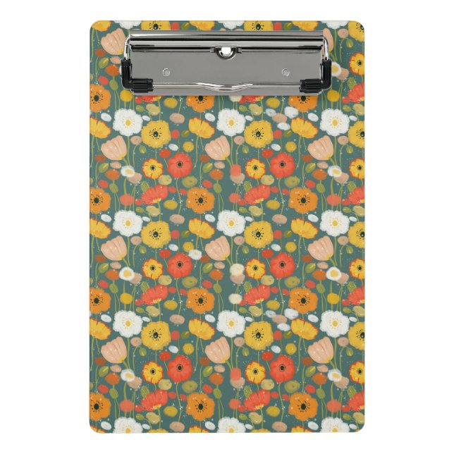 Seamless Colourful Wildflower Pattern  Mini Clipboard (Front)