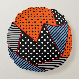 seamless creative pattern with geometric compositi round cushion