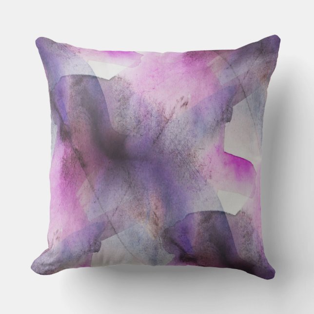 seamless cubism purple abstract art cushion (Front)