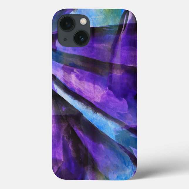 seamless cubism purple, blue abstract art Case-Mate iPhone case (Back)