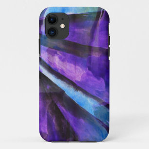 seamless cubism purple, blue abstract art iPhone 11 case