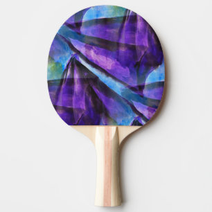seamless cubism purple, blue abstract art ping pong paddle