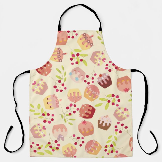 seamless cup cake illustration apron (Front)