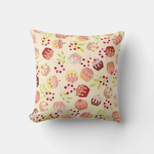 seamless cup cake illustration cushion