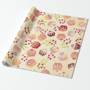seamless cup cake illustration wrapping paper