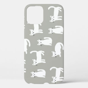 Seamless cute cats pattern, playful design. iPhone 12 case