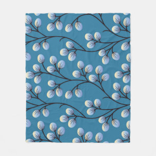 Seamless cute floral pattern design fleece blanket