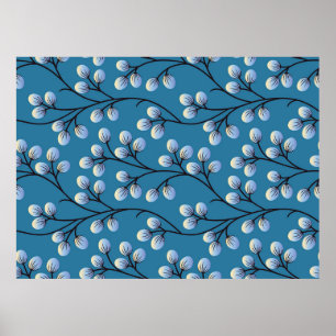 Seamless cute floral pattern design poster