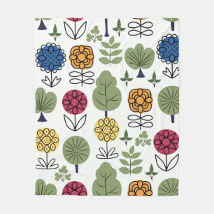 Seamless cute pattern, nature in summer, abstract  fleece blanket