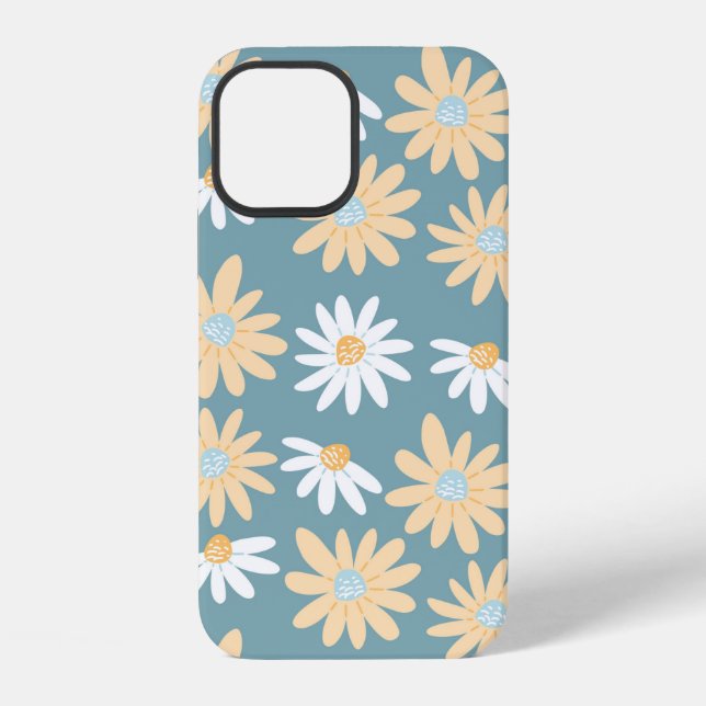 Seamless daisies pattern in small naive wild flowe iPhone case (Back)