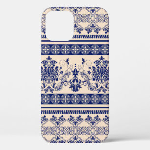Seamless damask pattern, classic wallpaper, backgr iPhone 12 case