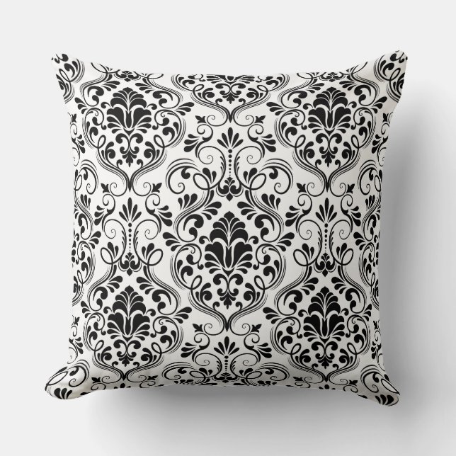 Seamless Damask Throw Pillow (Front)