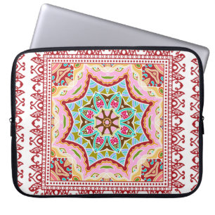 Seamless damask with colourful patchwork. Vintage Laptop Sleeve
