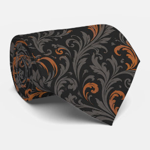 Seamless Dark Baroque Pumpkin Pattern   Black  Tie