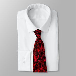 Seamless dark black red abstract modern shapes pat tie
