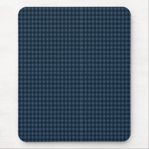 Seamless Dark Blue & Gray Gingham Rustic Pattern Mouse Pad