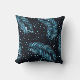 Seamless dark feather texture, abstract vintage. cushion