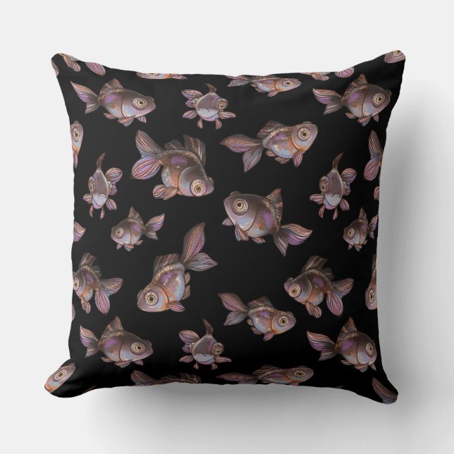 Seamless dark pattern with fish cushion (Front)