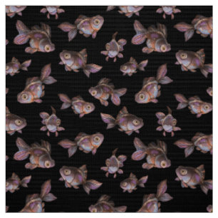 Seamless dark pattern with fish fabric