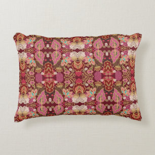 Seamless decorative chaotic floral pattern cushion