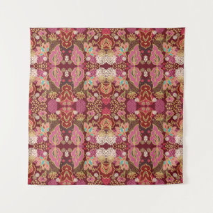Seamless decorative chaotic floral pattern tapestry