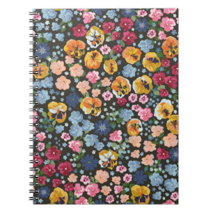 Seamless decorative elegant pattern with cute flow notebook