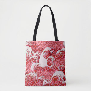 Seamless decorative pattern with waves in Chinese Tote Bag