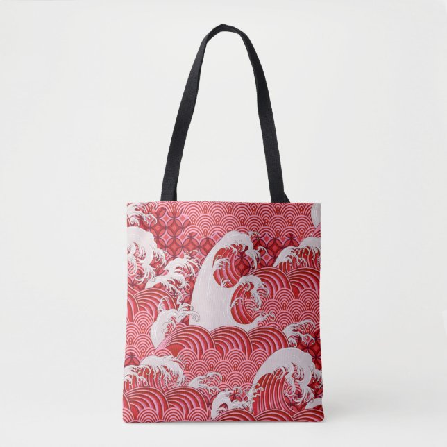Seamless decorative pattern with waves in Chinese  Tote Bag (Front)