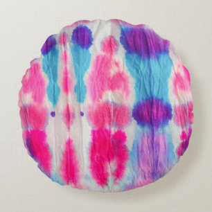 Seamless dirty art. Bright colorful colors. Contem Round Cushion