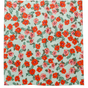 Seamless ditsy pattern in small cute wild flowers. shower curtain