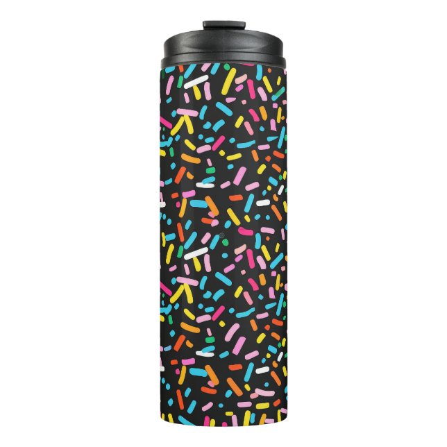 Seamless Doughnut Sprinkles Patterns Thermal Tumbl Tumbler (Front)