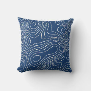 Seamless earth line topographic map organic patter cushion